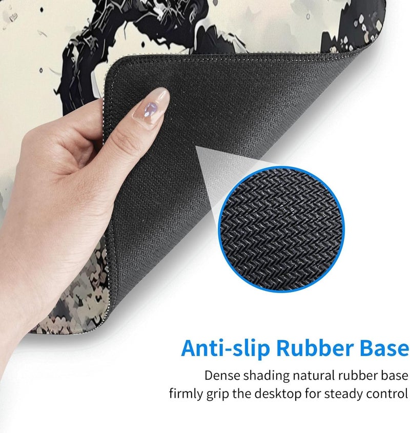 Brecoy Extended Gaming Mouse Pad, Large Gaming Mouse Waterproof with Stitched Edges, Non-Slip Desktop Pad for Home and Office, Level Up Your 31.5x11.8 Inch… (wash Painting) - Image 5